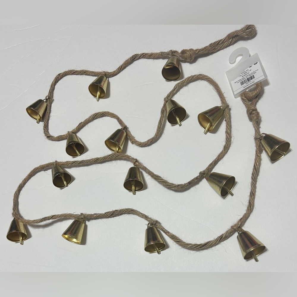 NEW Hobby Lobby Gold Bell Christmas Garland 72”